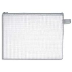 WONDAY Pochette zippée en PVC renforcé semi-transparente pour le courrier, format 25x19cm épaisseur 0,5cm