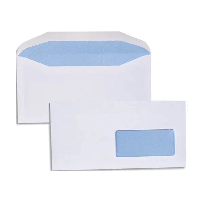 NEUTRE Boîte de 1000 enveloppes blanches gommées 80g mise sous pli automatique DL2 114X229 fenêtre 45x100 NEUTRE Boîte de 1000 enveloppes blanches gommées 80g mise sous pli automatique DL2 114X229 fenêtre 45x100