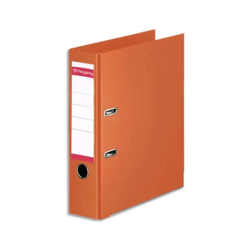 PERGAMY Classeur à levier en polypropylène intérieur/extérieur. Dos 8cm. Format A4. Coloris orange