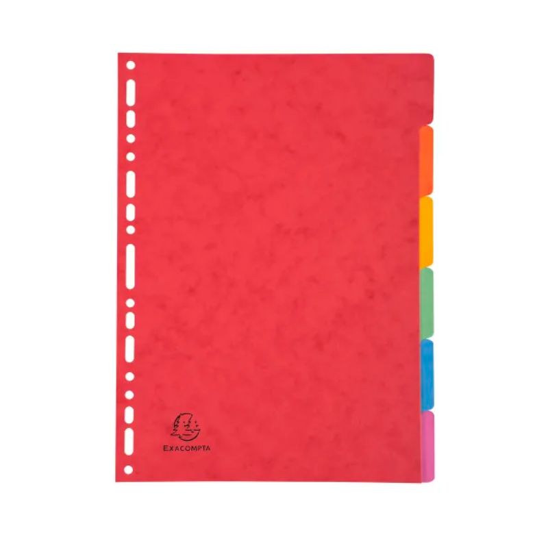EXACOMPTA Jeu d'intercalaires 6 positions en carte lustrée 5/10e format A4 400g EXACOMPTA Jeu d'intercalaires 6 positions en carte lustrée 5/10e format A4 400g
