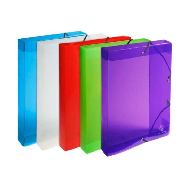 EXACOMPTA Boîte de classement CRYSTAL COLOURS, en polypro 7/10ème, dos de 4cm, 24x32cm, assortis EXACOMPTA Boîte de classement CRYSTAL COLOURS, en polypro 7/10ème, dos de 4cm, 24x32cm, assortis