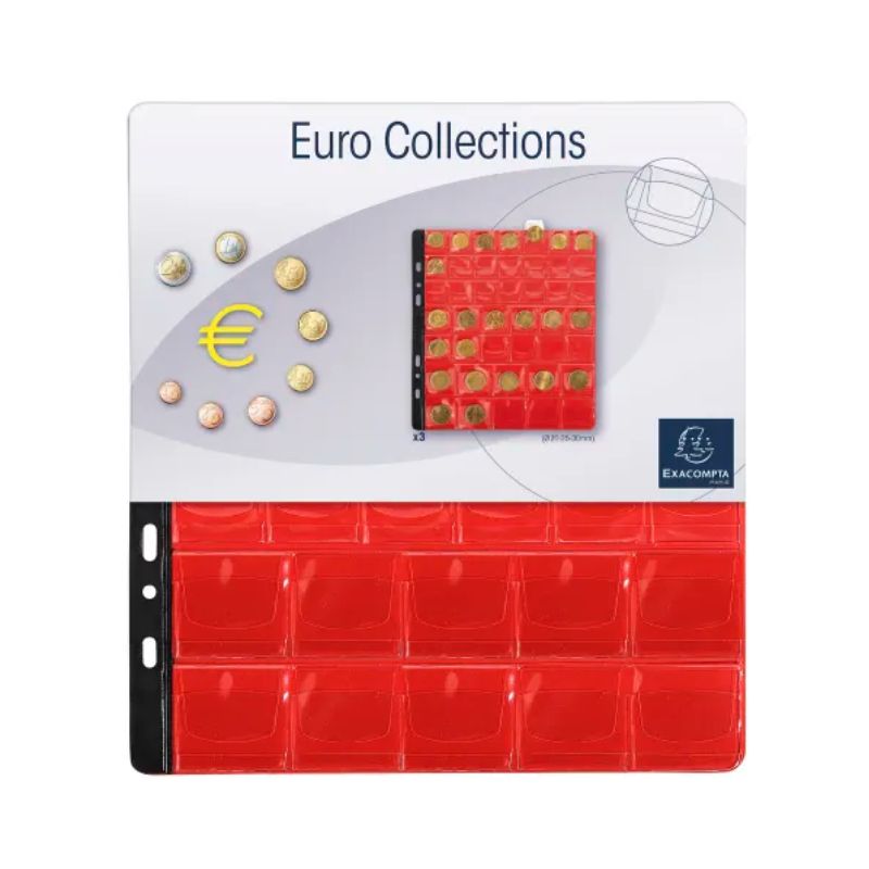 EXACOMPTA Sachet de 3 recharges pour album Pièces de monnaies EXACOMPTA Sachet de 3 recharges pour album Pièces de monnaies