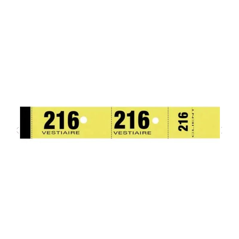 ELVE Bloc de 50 tickets vestiaire ELVE Bloc de 50 tickets vestiaire