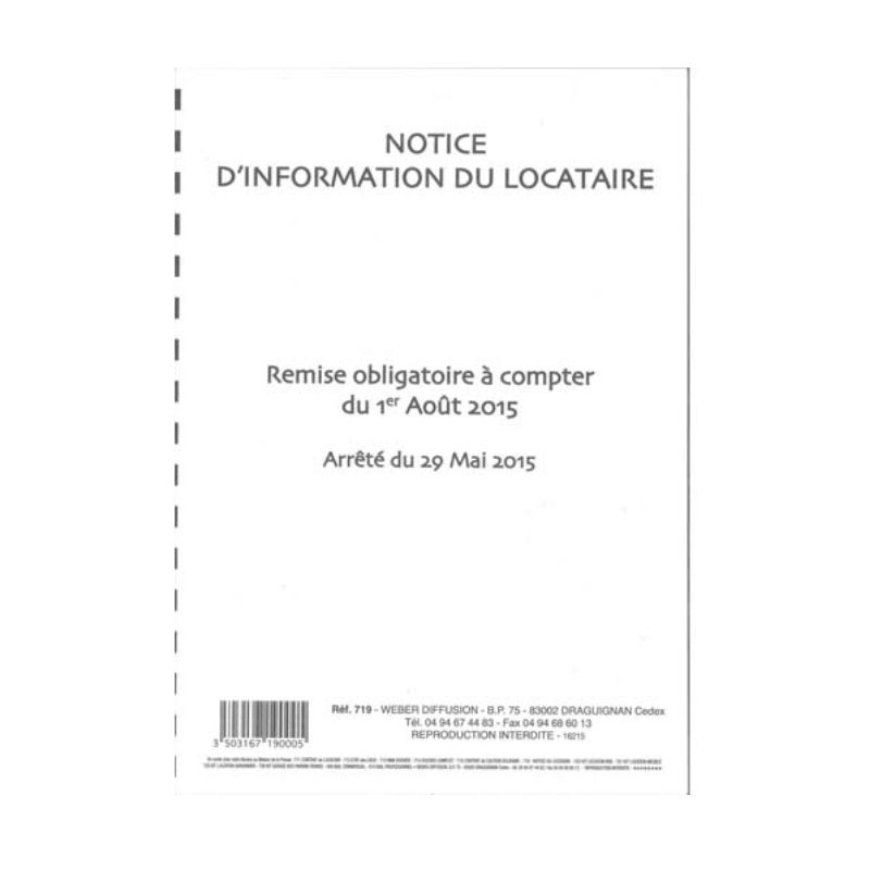 WEBER DIFFUSION Notice d'information du locataire WEBER DIFFUSION Notice d'information du locataire