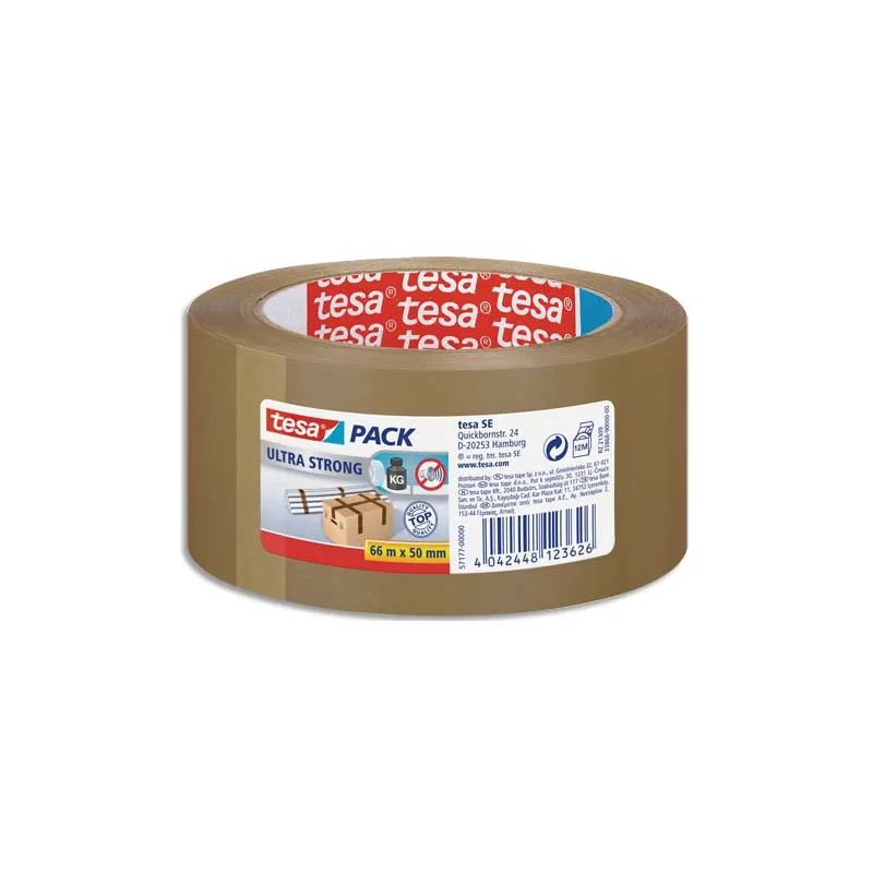 TESA Adhésif d'emballage en PVC colle caoutchouc naturel 65 microns - H50 mm x L66 mètres Havane TESA Adhésif d'emballage en PVC colle caoutchouc naturel 65 microns - H50 mm x L66 mètres Havane