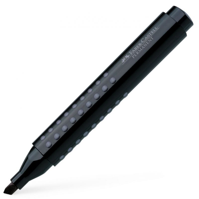 FABER CASTELL Marqueur permanent GRIP 1503, résiste à l'eau, pointe biseautée, coloris Noir FABER CASTELL Marqueur permanent GRIP 1503, résiste à l'eau, pointe biseautée, coloris Noir