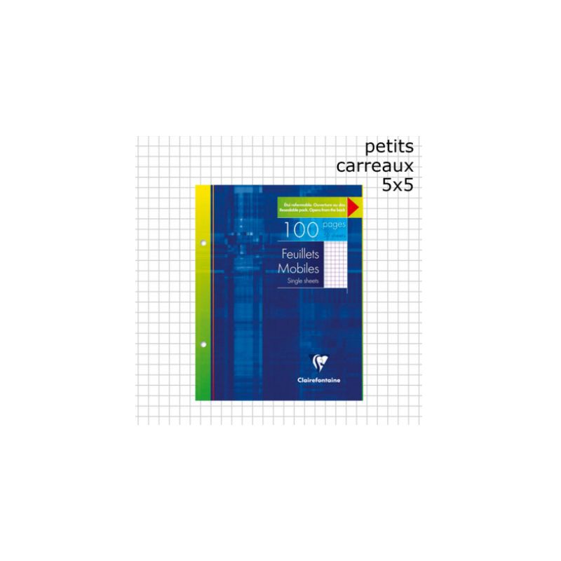 FEUIL.MOBILE 17X22 100P 5X5 BLANC FEUIL.MOBILE 17X22 100P 5X5 BLANC