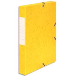 PERGAMY Boîte de classement à élastique en carte lustrée 7/10, 600g. Dos 40mm. Coloris Jaune.