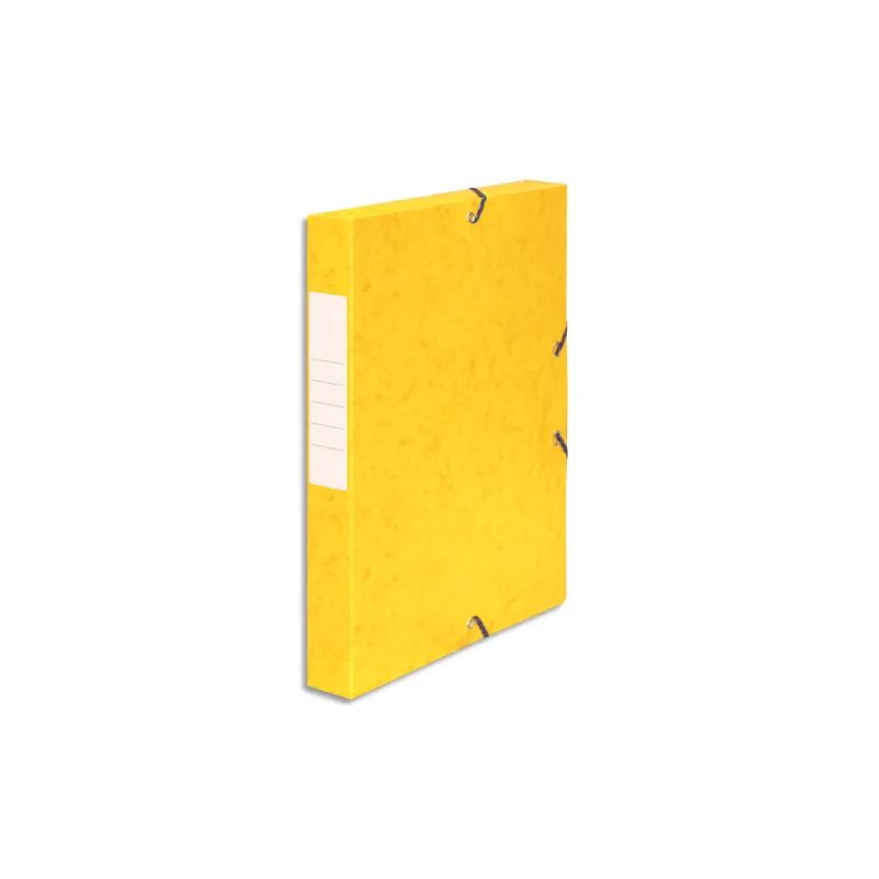 PERGAMY Boîte de classement à élastique en carte lustrée 7/10, 600g. Dos 40mm. Coloris Jaune. PERGAMY Boîte de classement à élastique en carte lustrée 7/10, 600g. Dos 40mm. Coloris Jaune.