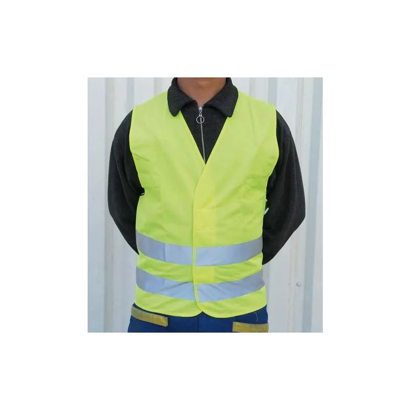 VISO Gillet de sécurité, deux bandes réfléchissantes en polypropylène EN471, ajustable de M à XL Jaune VISO Gillet de sécurité, deux bandes réfléchissantes en polypropylène EN471, ajustable de M à XL Jaune