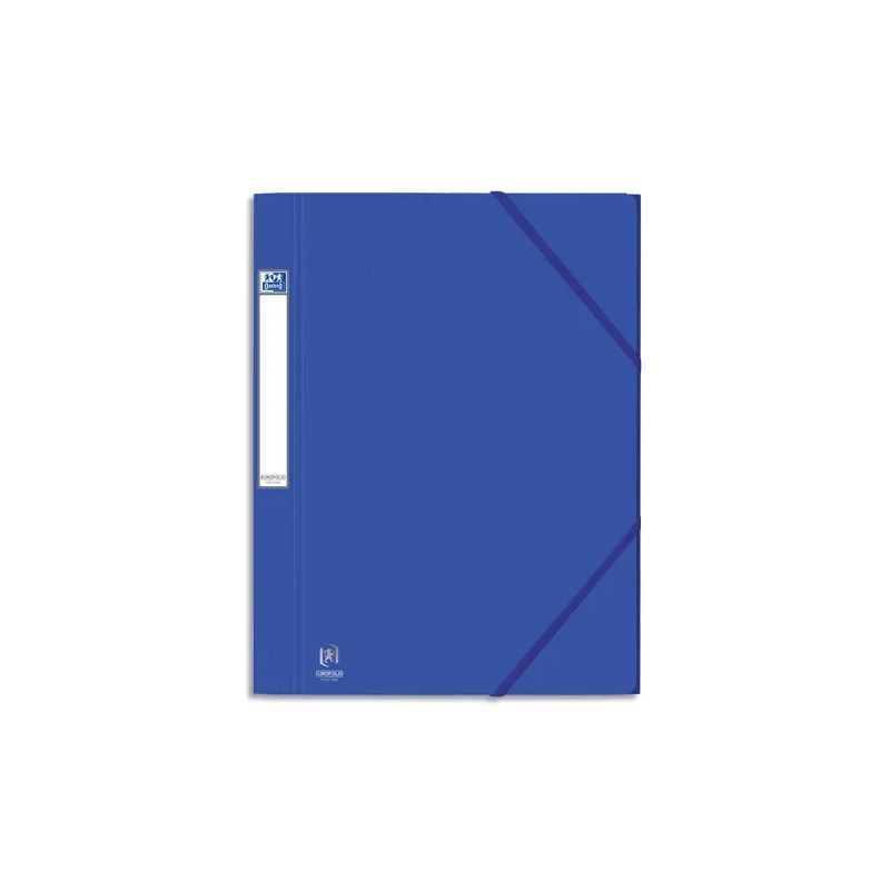 OXFORD Chemise 3 rabats et élastique EUROFOLIO PRESTIGE carte grainée 7/10e,600g.Pour format A4. Bleu OXFORD Chemise 3 rabats et élastique EUROFOLIO PRESTIGE carte grainée 7/10e,600g.Pour format A4. Bleu