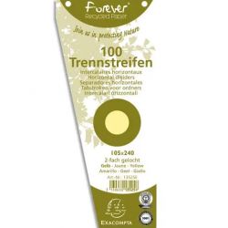 EXACOMPTA Paquet de 100 intercalaires trapèze Jaune. Perforation 2 trous