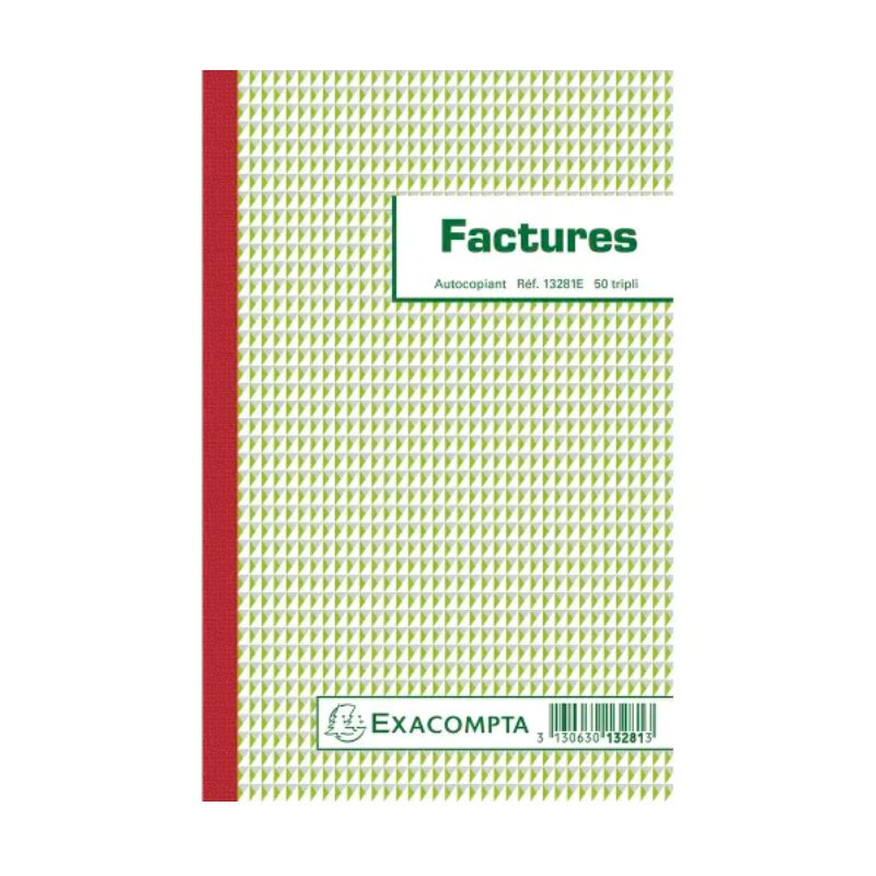 EXACOMPTA Manifold Factures 21x13,5cm - 50 feuillets tripli autocopiants EXACOMPTA Manifold Factures 21x13,5cm - 50 feuillets tripli autocopiants
