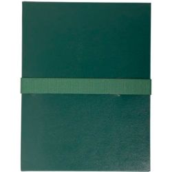 EXACOMPTA Chemise extensible en balacron. Rabat en pied, fermeture par sangle velcro. Coloris vert foncé