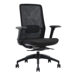 Fauteuil ergonomique synchrone sans appui tete noir