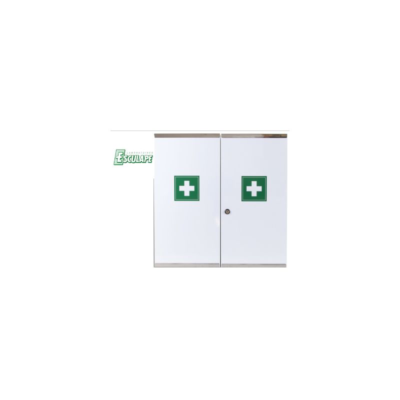 LABORATOIRES ESCULAPE Armoire à Pharmacie 2 portes double en metal, serrure à clé 53 x 53 x 20 cm LABORATOIRES ESCULAPE Armoire à Pharmacie 2 portes double en metal, serrure à clé 53 x 53 x 20 cm