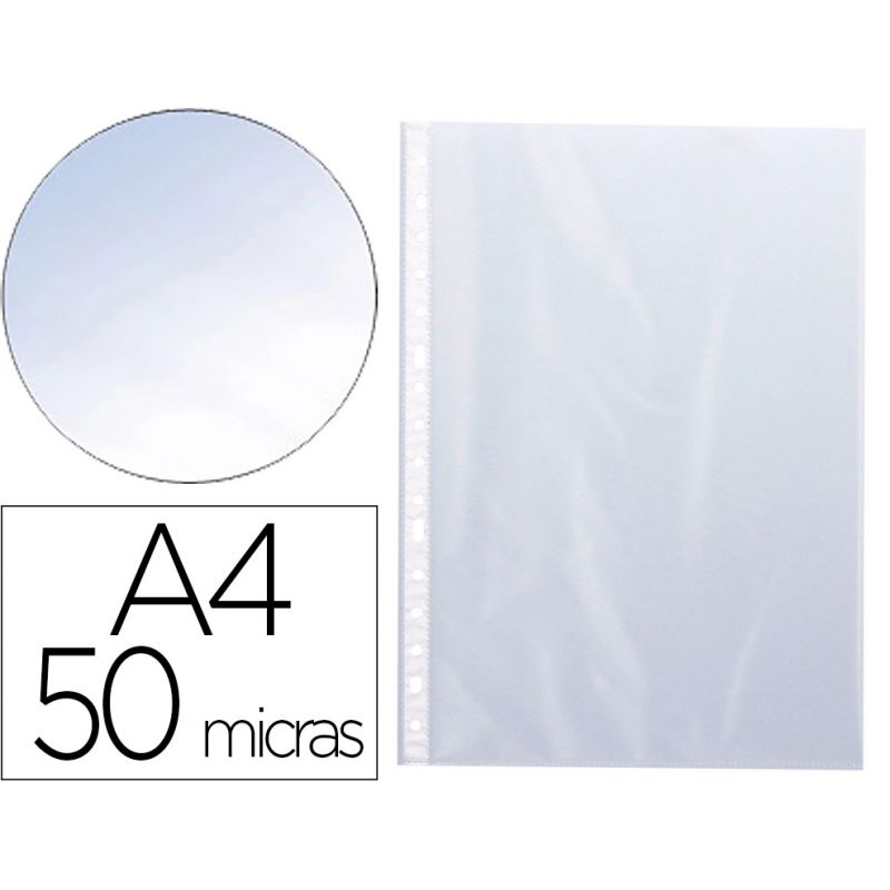 Pochette q-connect polyproylène lisse 5/100e perforée cristal antistatique a4 210x297mm sachet 100 unités. Pochette q-connect polyproylène lisse 5/100e perforée cristal antistatique a4 210x297mm sachet 100 unités.