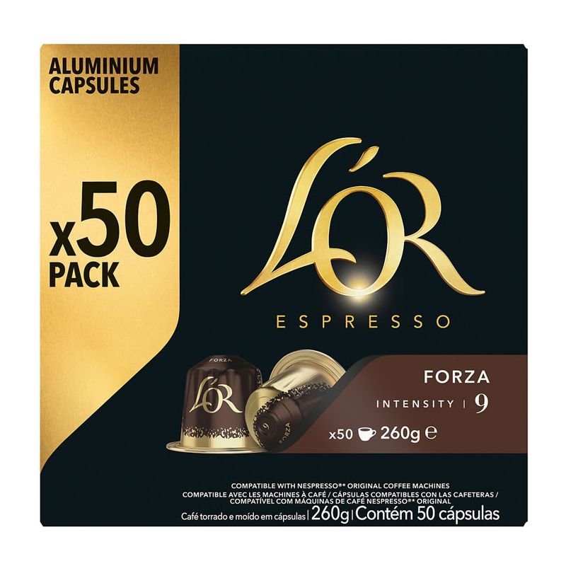L'OR 50 Capsules de café espresso forza n°9 L'OR 50 Capsules de café espresso forza n°9