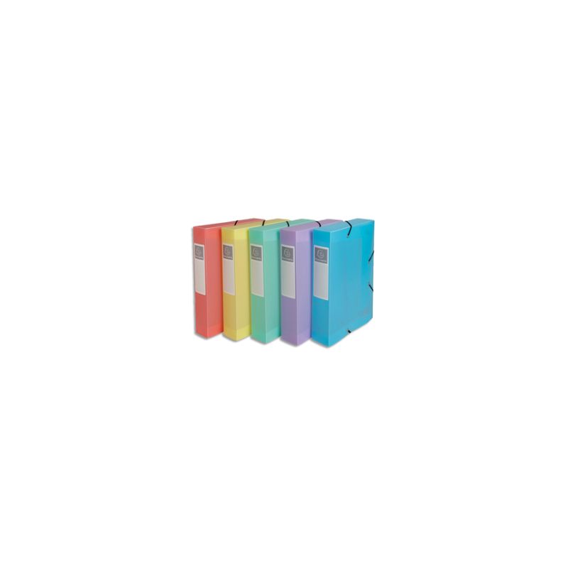 EXACOMPTA Boîte de classement CHROMALINE en polypro 7/10ème, dos de 6cm, 25x33cm. Assortis pastel EXACOMPTA Boîte de classement CHROMALINE en polypro 7/10ème, dos de 6cm, 25x33cm. Assortis pastel