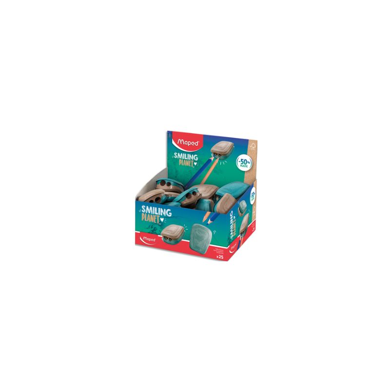 MAPED Taille-Crayons 2 trous en blister composé à 50% de fibres de bois certifié FSC. MAPED Taille-Crayons 2 trous en blister composé à 50% de fibres de bois certifié FSC.