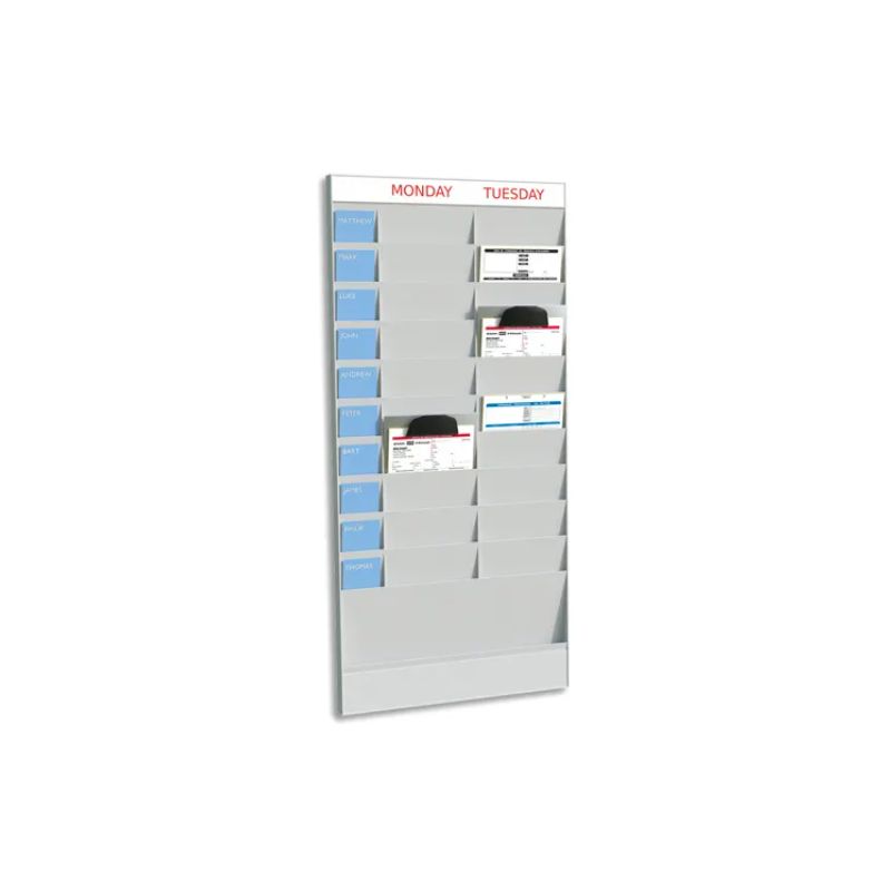 PAPERFLOW Planning Office Gris élément de Départ 20 cases, pour formats A4, L58 x H126,3 x P4,6 cm PAPERFLOW Planning Office Gris élément de Départ 20 cases, pour formats A4, L58 x H126,3 x P4,6 cm